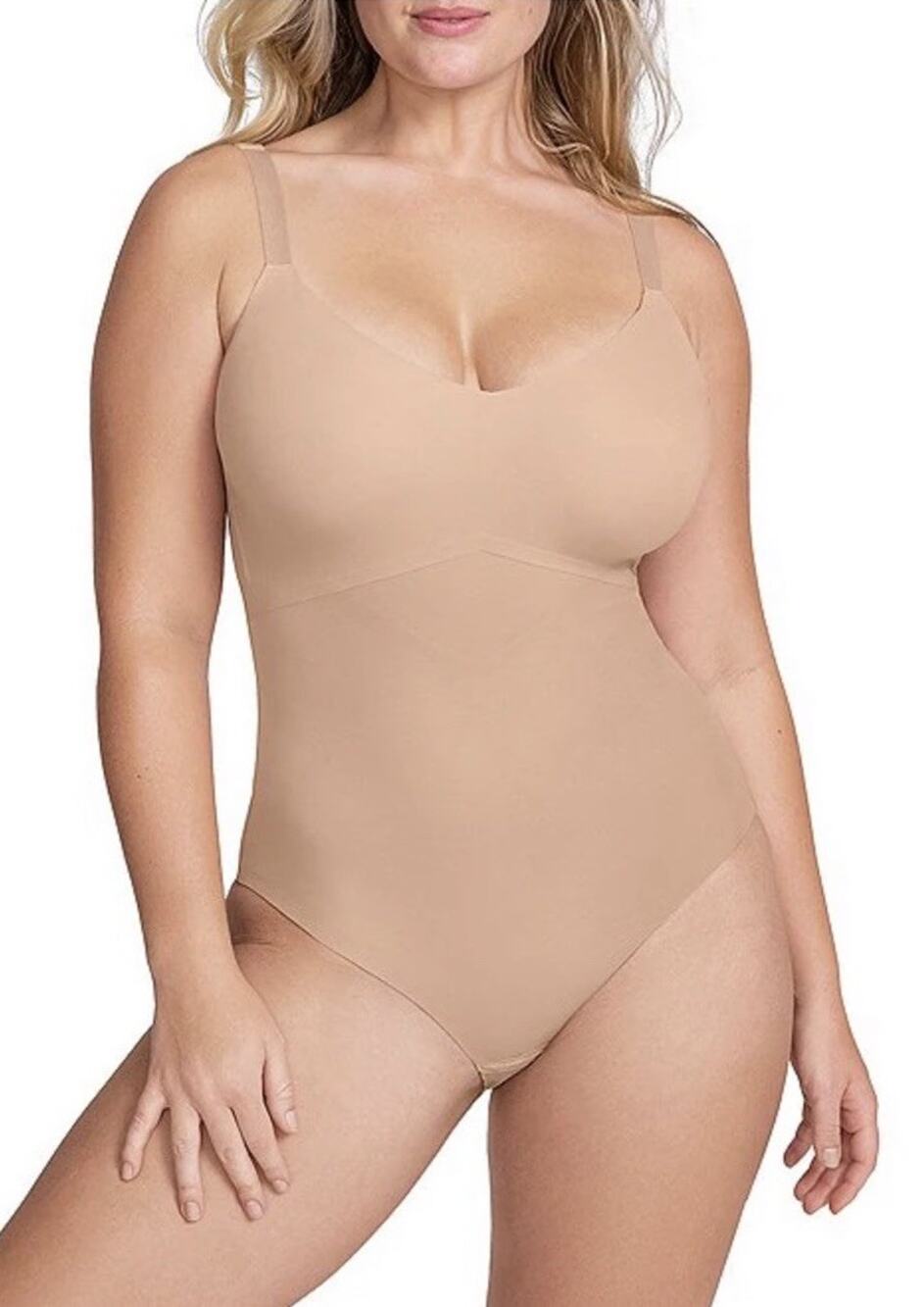 Honeylove Petites Crossover Cami Bodysuit Nude 1X NWOT Shapewear